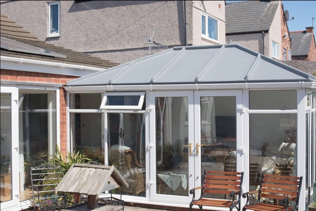 New conservatory roof replacement with a GRP roof