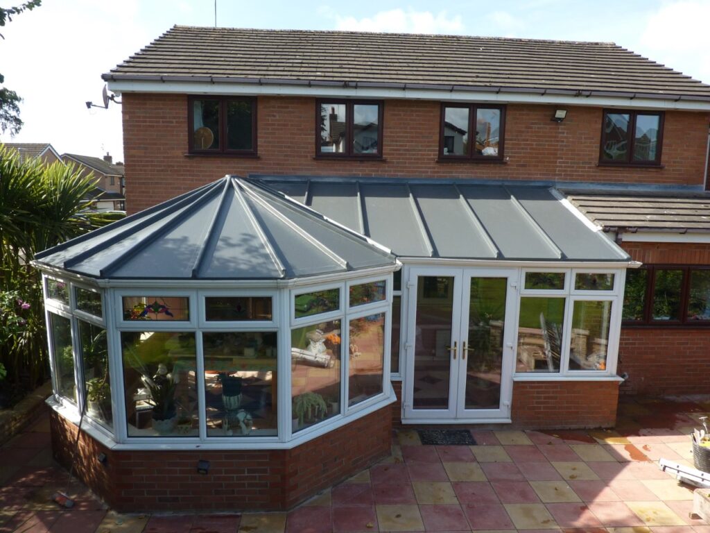 Large conservatory roof with several sections